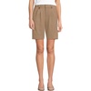 image:imageLands End Womens Stretch Poly Rayon High Rise Pleated 10 ShortsRich Camel