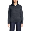 image:imageLands End Womens Sweater Fleece Snap Neck Pullover JacketBlack Heather