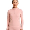 image:imageLands End Womens Thermaskin Baselayer 14 Zip Top  Long Sleeve Lightweight HeatGenerating Thermal Shirt Soft Mineral Blush Large