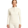 image:imageLands End Womens Thermaskin Baselayer 14 Zip Top  Long Sleeve Lightweight HeatGenerating Thermal ShirtIvory
