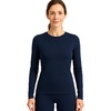 image:imageLands End Womens Thermaskin Baselayer Long Sleeve Crewneck Top  Lightweight HeatGenerating Thermal ShirtDeep Sea Navy