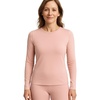 image:imageLands End Womens Thermaskin Baselayer Long Sleeve Crewneck Top  Lightweight HeatGenerating Thermal ShirtSoft Mineral Blush