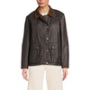 image:imageLands End Womens Waxed Cotton Barn JacketChocolateOak Trim