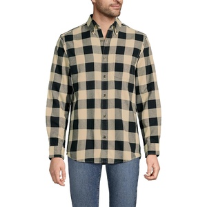 image:imageLands End Flagship Flannel ShirtBlackChampagne Buffalo Check