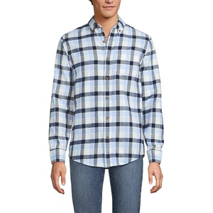 image:imageLands End Flagship Flannel ShirtClear Blue SkyNavy Plaid