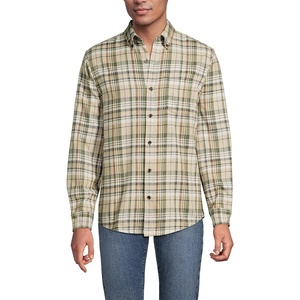 image:imageLands End Flagship Flannel ShirtDesert TanForest Moss Plaid