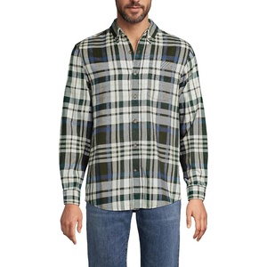 image:imageLands End Flagship Flannel ShirtIvoryAntique Moss Plaid