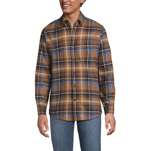 image:imageLands End Flagship Flannel ShirtSoft CeruleanToffee Plaid