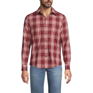 image:imageLands End Mens Coastal FlannelBurgundy Spritz Plaid
