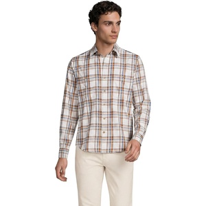 image:imageLands End Mens Coastal FlannelIvory LatteIndigo Multi Plaid