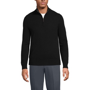 image:imageLands End Mens Fine Gauge Cashmere Quarter ZipBlack