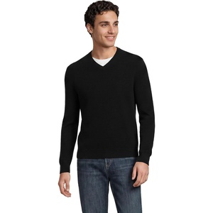 image:imageLands End Mens Fine Gauge Cashmere VNeck SweaterBlack