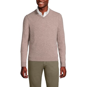 image:imageLands End Mens Fine Gauge Cashmere VNeck SweaterCocoa Heather