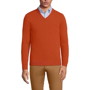 image:imageLands End Mens Fine Gauge Cashmere VNeck SweaterDark Cedar