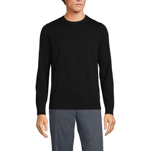 image:imageLands End Mens Fine Gauge Cotton Crew Neck SweaterBlack