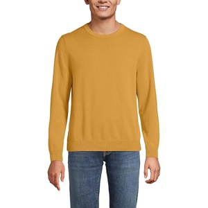 image:imageLands End Mens Fine Gauge Cotton Crew Neck SweaterDijon Gold