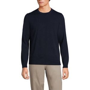 image:imageLands End Mens Fine Gauge Cotton Crew Neck SweaterRadiant Navy