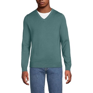 image:imageLands End Mens Fine Gauge Cotton V Neck SweaterTourmaline