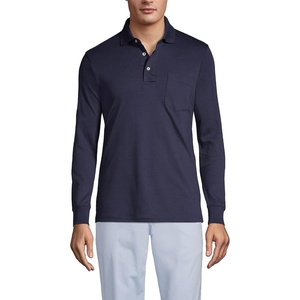 image:imageLands End Mens Long Sleeve AmericanGrown Supima Cotton Polo Shirt with PocketRadiant Navy