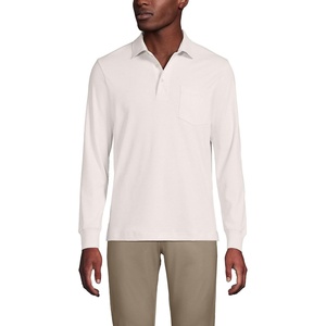 image:imageLands End Mens Long Sleeve AmericanGrown Supima Cotton Polo Shirt with PocketSoft Canvas Heather