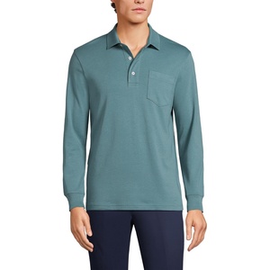 image:imageLands End Mens Long Sleeve AmericanGrown Supima Cotton Polo Shirt with PocketTourmaline