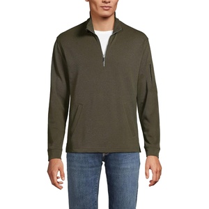 image:imageLands End Mens Long Sleeve Cooling Performance Pique Quarter ZipForest Moss