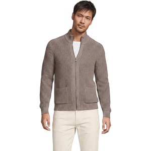 image:imageLands End Mens Long Sleeve Drifter Full Zip Cardigan SweaterLight Bark Heather