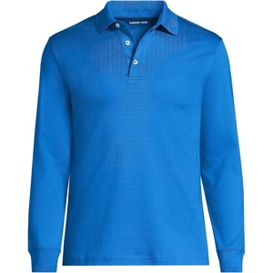 image:imageLands End Mens Long Sleeve Supima PoloBright French Blue