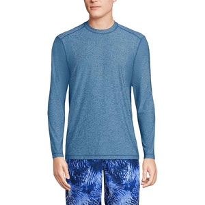 image:imageLands End Mens Long Sleeve Swim Tee Rash GuardEvening Blue Heather