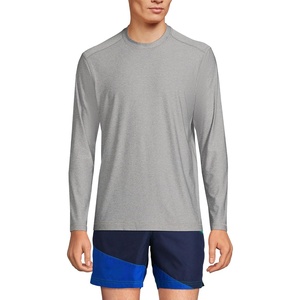 image:imageLands End Mens Long Sleeve Swim Tee Rash GuardGray Heather