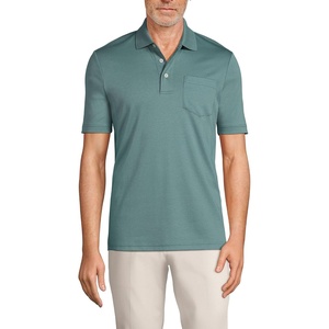 image:imageLands End Mens Premium AmericanGrown Supima Cotton Polo Shirt Short Sleeve Pocket  Big amp TallTourmaline
