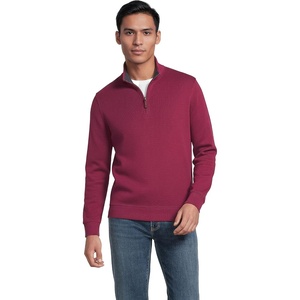 image:imageLands End Mens Quarter Zip Pullover SweaterBurgundy Spritz