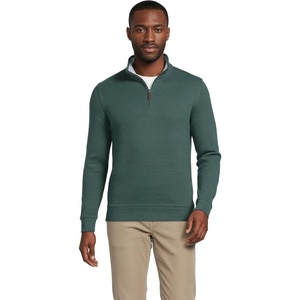 image:imageLands End Mens Quarter Zip Pullover SweaterDeep Woodland Green Heather