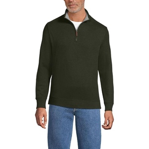 image:imageLands End Mens Quarter Zip Pullover SweaterHavana Brown