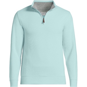 image:imageLands End Mens Quarter Zip Pullover SweaterLight Seagrass