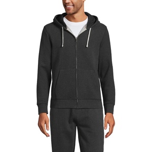 image:imageLands End Mens Serious Sweats Full Zip HoodieDark Charcoal Heather
