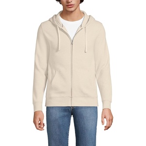 image:imageLands End Mens Serious Sweats Full Zip HoodieFlax Heather