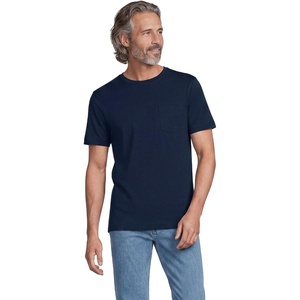 image:imageLands End Mens Short Sleeve AmericanGrown Supima Cotton Tee with PocketRadiant Navy