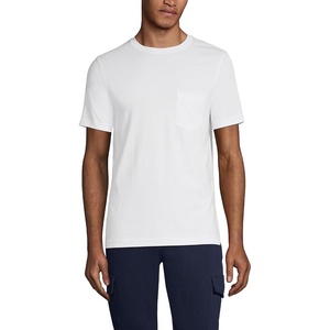 image:imageLands End Mens Short Sleeve AmericanGrown Supima Cotton Tee with PocketWhite