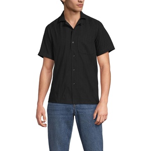 image:imageLands End Mens Short Sleeve Camp Collar Hawaiian ShirtBlack