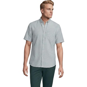 image:imageLands End Mens Short Sleeve Sail Rigger ShirtGreen GablesWhite Stripe