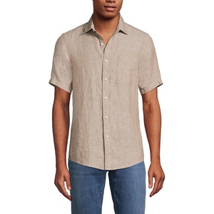 image:imageLands End Mens Short Sleeve Seersucker ShirtRich Camel