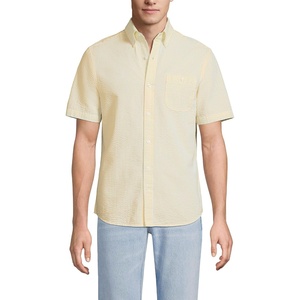 image:imageLands End Mens Short Sleeve Seersucker ShirtSweet Butter Stripes