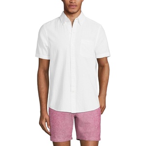 image:imageLands End Mens Short Sleeve Seersucker ShirtWhite