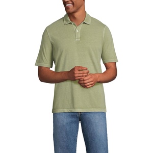 image:imageLands End Mens Short Sleeve Sun Faded Super T PoloPrairie Sage Garment Dye