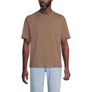 image:imageLands End Mens Short Sleeve SuperT Crew Relaxed Fit TeeDark Jute Brown