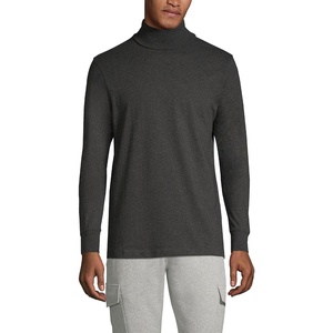 image:imageLands End Mens SuperT Cotton TurtleneckDark Charcoal Heather