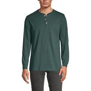 image:imageLands End Mens SuperT Long Sleeve Henley ShirtDeep Woodland Green