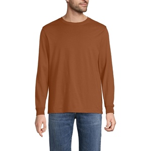image:imageLands End Mens SuperT Long Sleeve TShirtRich Ginger Brown