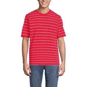 image:imageLands End Mens SuperT Short Sleeve TShirt with PocketCompass RedWhite Stripe